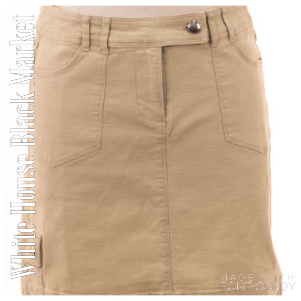 White House Black Market Beige Cargo Skirt